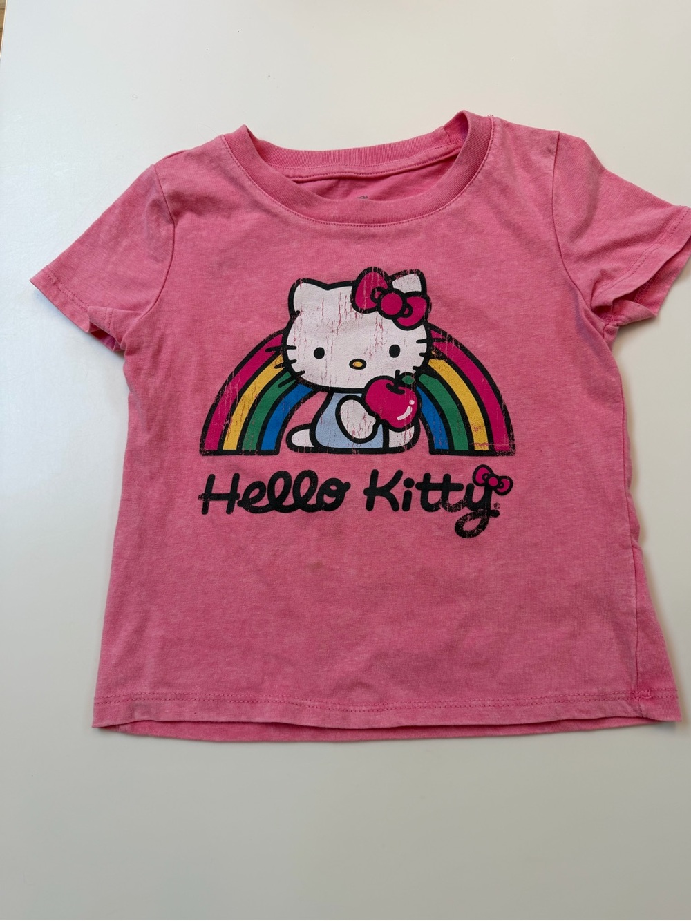 Hello Kitty Pink Rainbow Graphic Short Sleeve Tee